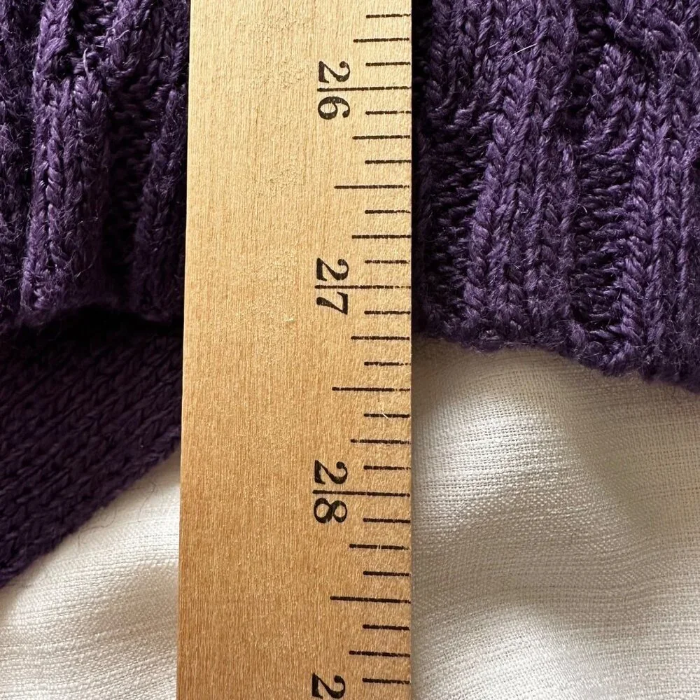 Silhouettes Women's 3X Purple Knit Cardigan w/Belt Acrylic & Ramie Blend - Picture 8 of 10